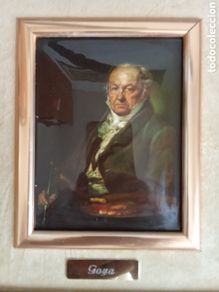 Otros objetos de arte: Cuadro en esmalte FRANCISCO DE GOYA ,enmarcado,JMJ